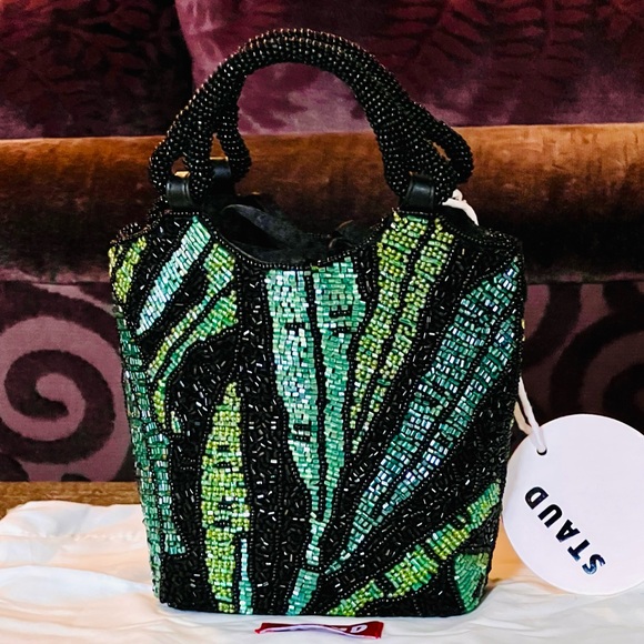 STAUD Handbags - 🌺🎉HP🎉🌺 NWT Staud Zoe Beaded Bag Green Palm 🌟 Very Rare 🌟